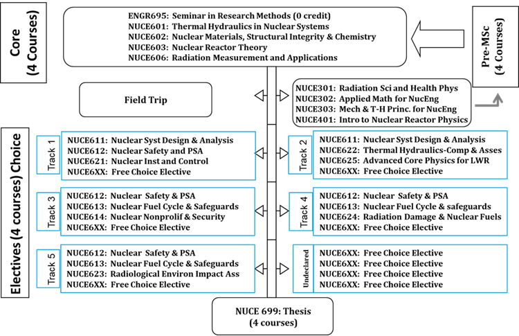 MSc in Nuclear Engineering Flowchart